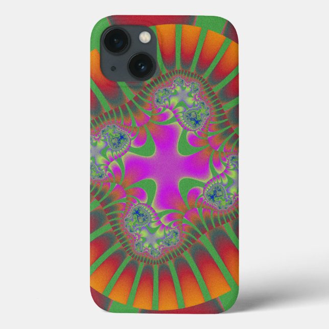 Colourful Red, Orange and Green Fractal Case-Mate iPhone Case (Back)