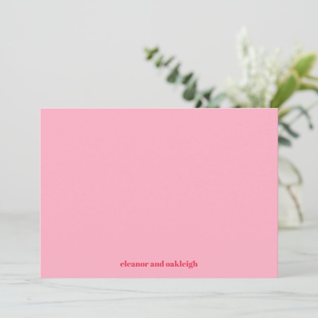 Colourful Red Pink Modern Simple Wedding Custom  Thank You Card (Standing Front)