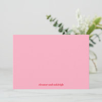 Colourful Red Pink Modern Simple Wedding Custom