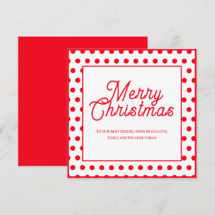Colourful Red Polka Dots Merry Christmas Card