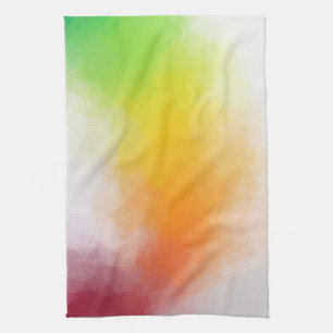 Colourful Red Purple Blue Green Yellow Template Tea Towel