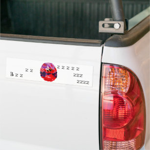 Colourful  Red Purple Flower Bee Bumper Sticker