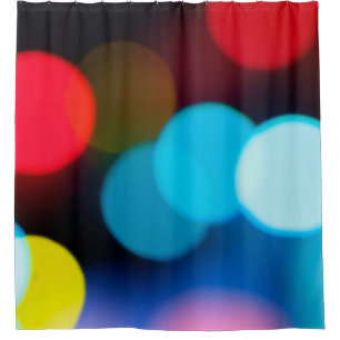 colourful (red sky artic an yellow colour) blurred shower curtain