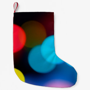 colourful (red sky artic an yellow colour) blurred small christmas stocking