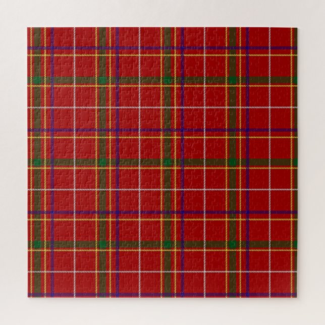 Colourful Red Tartan Plaid Jigsaw Puzzle (Vertical)