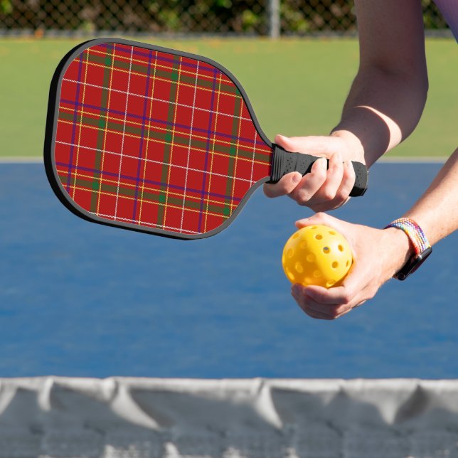 Colourful Red Tartan Plaid Pickleball Paddle (Insitu)
