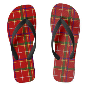 Colourful Red Tartan Plaid Thongs