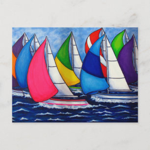 Colourful Regatta By Lisa Lorenz Postcard