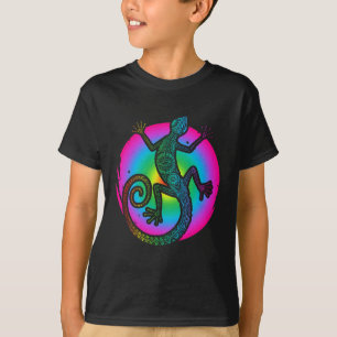Colourful Reptile Art Gecko Lizard Lover T-Shirt