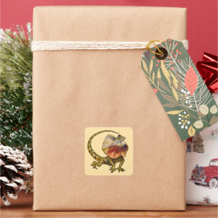 Colourful Reptile Birthday Square Sticker