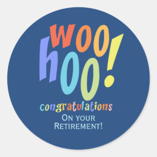 Colourful Retirement Congratulations Classic Round Sticker