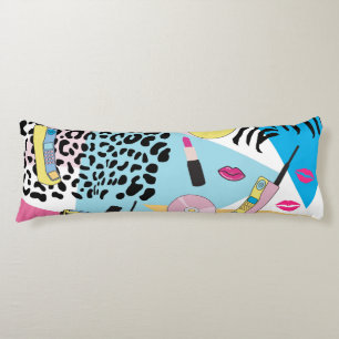 Colourful Retro 1990's Nineties Pattern Body Cushion