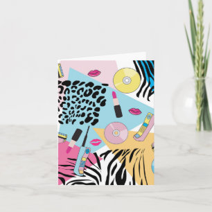 Colourful Retro 1990's Nineties Pattern Card