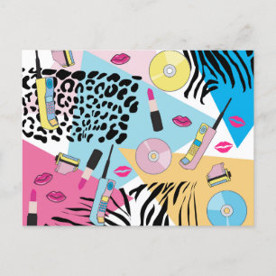 Colourful Retro 1990's Nineties Pattern Holiday Postcard