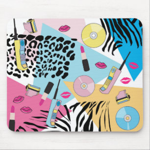 Colourful Retro 1990's Nineties Pattern Mouse Pad