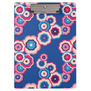Colourful retro 60's floral clipboard