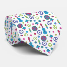 Colourful Retro 70's Peace Sign Pattern