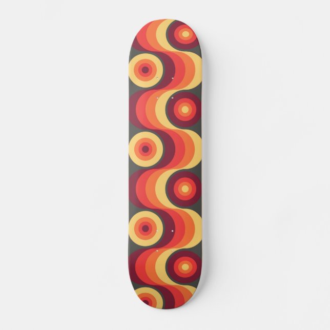 Colourful Retro Abstract Art - Skateboard (Front)