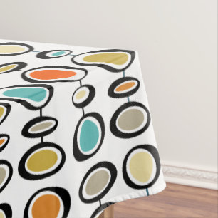 Colourful Retro Abstract Circles Mid Century Moder Tablecloth