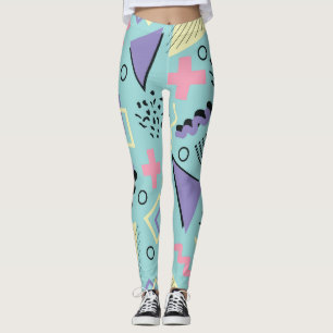 Colourful Retro Abstract Shapes Leggings