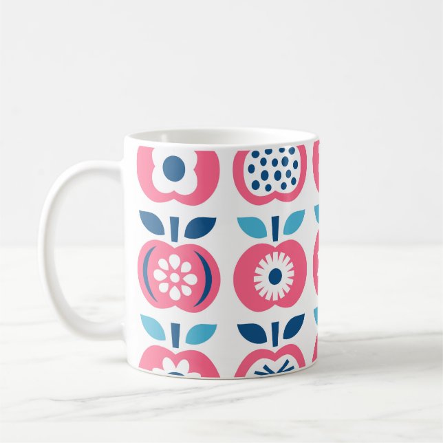 Colourful Retro Apple Seamless Pattern Coffee Mug (Left)