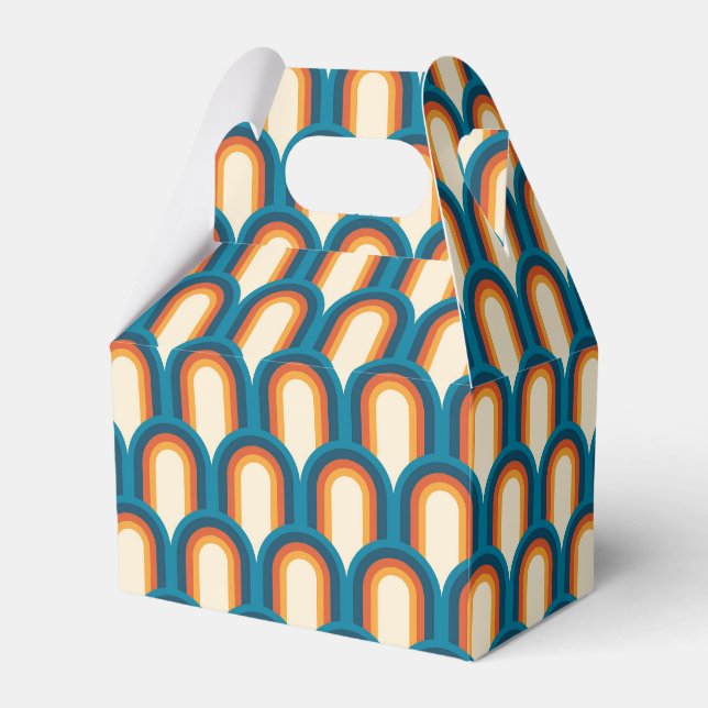 Colourful Retro Arch Rainbow Pattern Favour Box (Front Side)