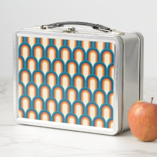 Colourful Retro Arch Rainbow Pattern  Metal Lunch Box