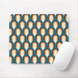 Colourful Retro Arch Rainbow Pattern Mouse Pad