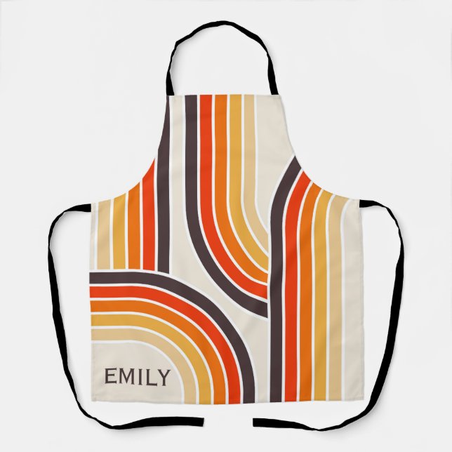 Colourful retro arches and lines apron (Front)