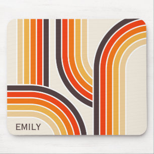 Colourful retro arches and lines mouse pad