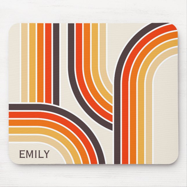Colourful retro arches and lines mouse pad (Front)