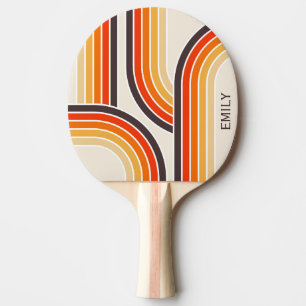 Colourful retro arches and lines ping pong paddle