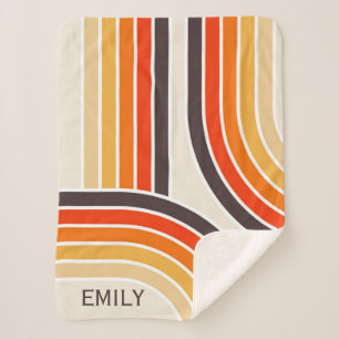 Colourful retro arches and lines sherpa blanket