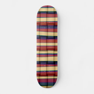 Colourful retro art stripes graphic design 2 skateboard
