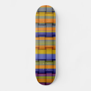 Colourful retro art stripes graphic design skateboard
