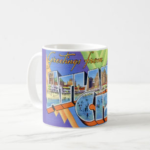 Colourful Retro Atlantic City Postcard Coffee Mug