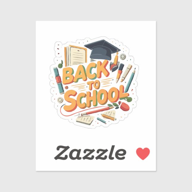 Colourful Retro "Back to School" Cartoon Illustrat (Sheet)