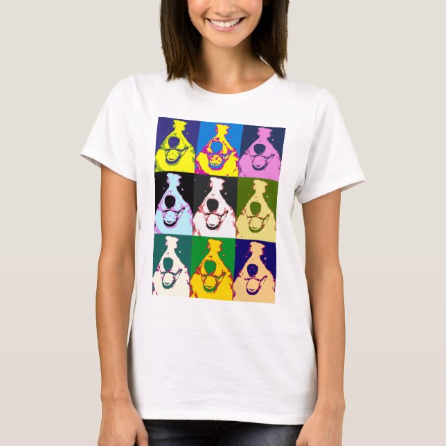 Colourful Retro Border Collie Pop Art T-Shirt (Front)