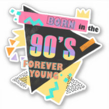 Colourful Retro Born in 90's Forever Young