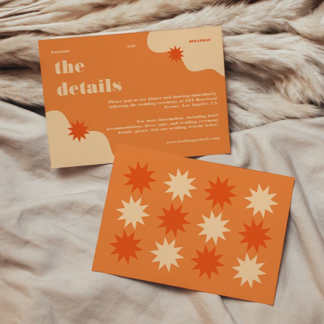 Colourful Retro Bright & Bold Wedding Details Enclosure Card (Creator Uploaded)