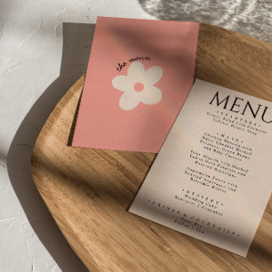 Colourful Retro Bright Funky Modern Dinner Wedding Menu