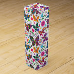 Colourful Retro Butterflies And Flowers Pattern Wine Box<br><div class="desc">Cool colourful retro butterflies and flowers pattern Design is available on other products and can be requested on any product offered by Zazzle.</div>