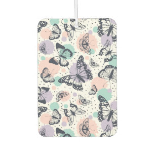 Colourful retro butterflies pattern car air freshener