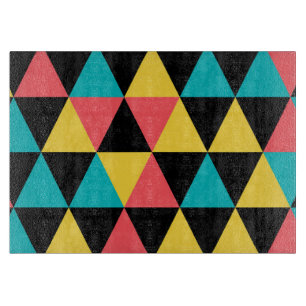 Colourful, retro cheerful geometric graphic patter cutting board