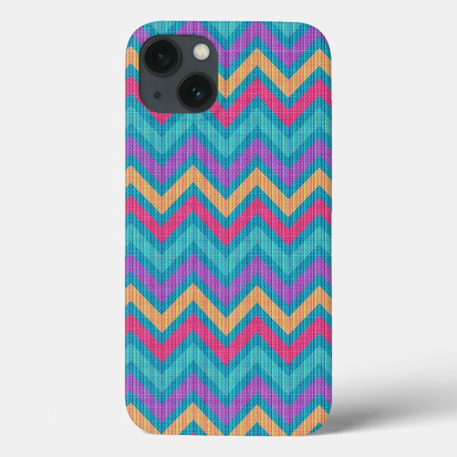 Colourful Retro Chevron Blue Pink Orange Purple Case-Mate iPhone Case (Back)