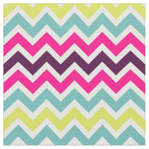Colourful Retro Chevron Pattern Fabric