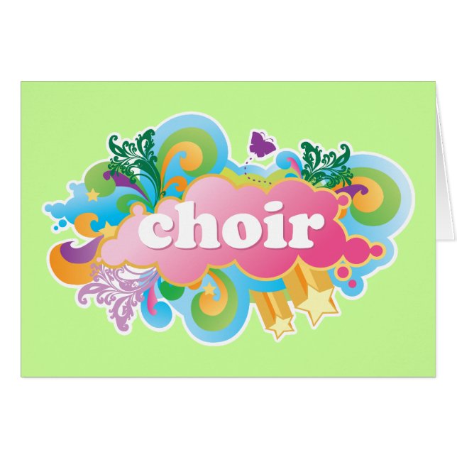 Colourful Retro Choir Design Gift (Front Horizontal)