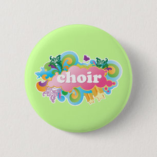 Colourful Retro Choir Design Gift 6 Cm Round Badge