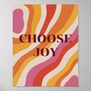 Colourful retro, Choose Joy Poster