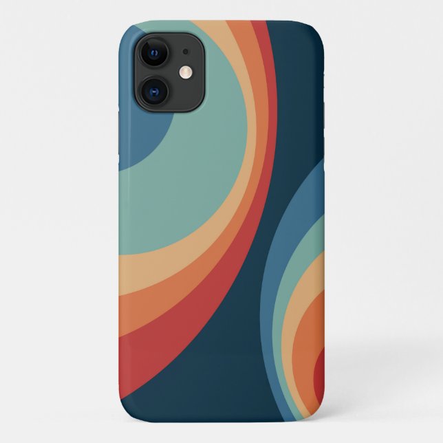 Colourful retro circles design Case-Mate iPhone case (Back)